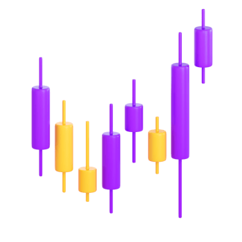 3d candle stick graph.  Stock exchange, business investment, trading and finance concept. Realistic 3d high quality render png