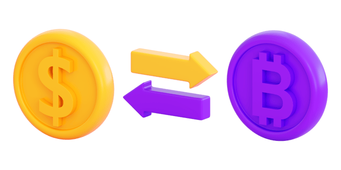 3d exchange arrow. with coins  Stock exchange, business investment, trading and finance concept. Realistic 3d high quality render png
