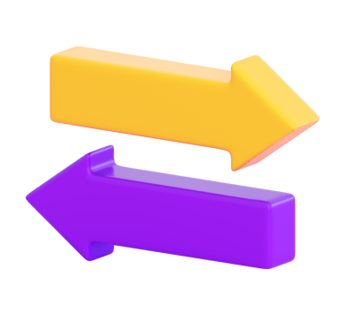 3d exchange arrow.  Stock exchange, business investment, trading and finance concept. Realistic 3d high quality render png