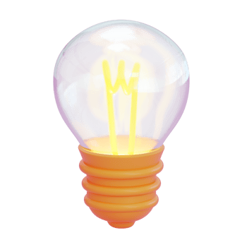 3d yellow bulb icon. Concept of new idea, innovation, energy or knowledge . 3d high quality render isolated png