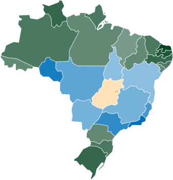Brazil political map divide by state png