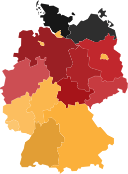 Germany political map divide by state png