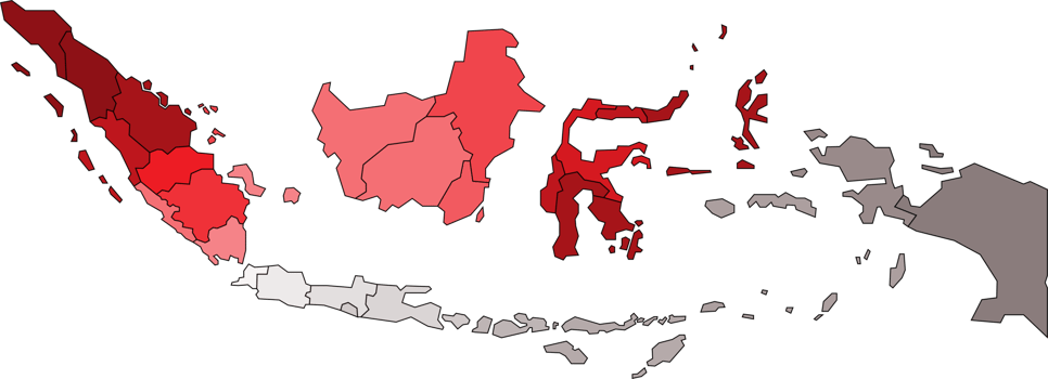 Indonesia political map divide by state png