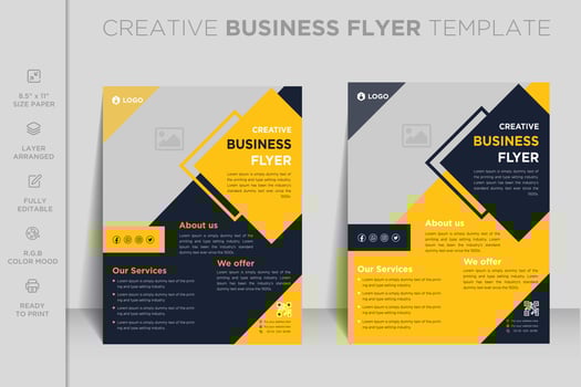 Professional modern webinar agency and corporate business flyer or brochure template design vector