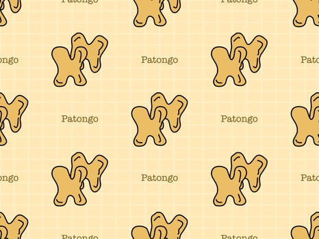 Patongo cartoon character seamless pattern on yellow background vector