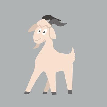Cute goat. Vector cartoon illustration