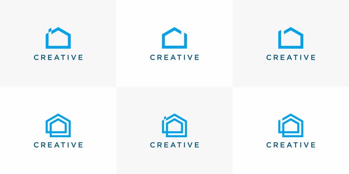 set creative icon logo template home building vector