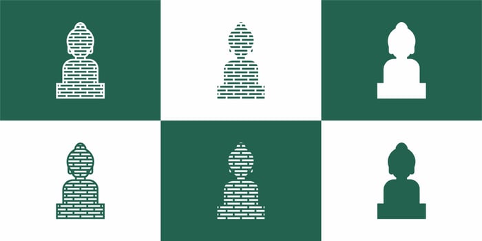 set of creative buddha icon logo template vector