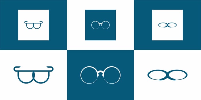 Set of creative monogram logo design template glasses vector