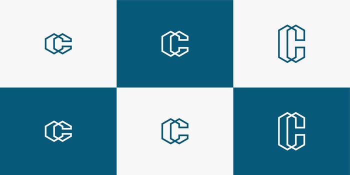 set of monogram letter c icon logo template vector