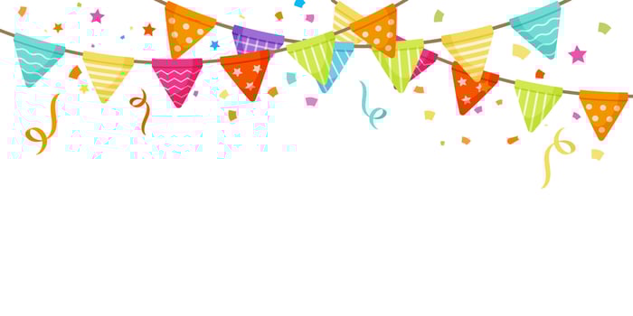 Party celebration background with confetti and flags vector