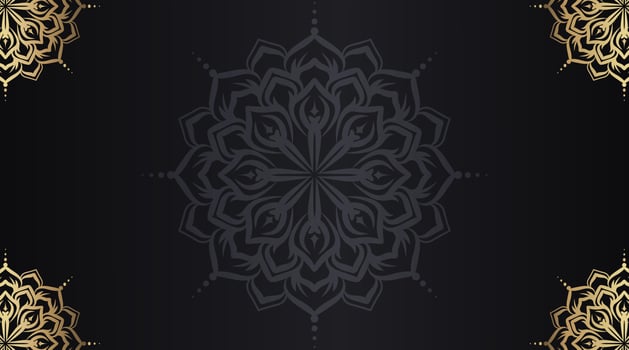 simple background with gold ornament border vector