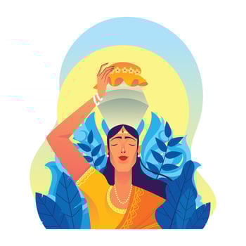 Traditional Indian Woman Celebrating Thaipusam vector