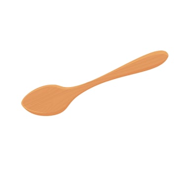 Spoon vector. Wood Spoon on white background. vector