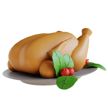 3D Illustration thanksgiving fried chicken png