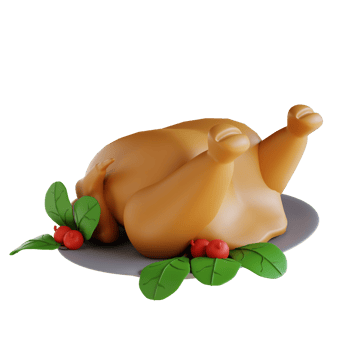 3D Illustration thanksgiving fried chicken png