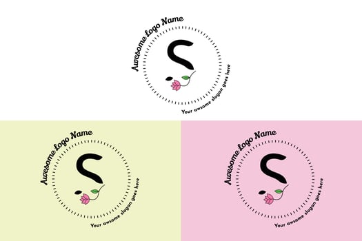 Feminine S Letter logo, modern minimalistic and floral badge templates for branding, identity, boutique, salon vector. Simple floral S Letter Logo Design Vector. vector