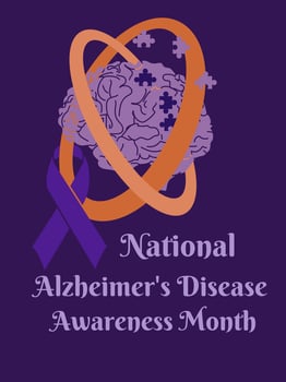 National Alzheimer's Disease Awareness Month, health vertical banner, poster or flyer design vector