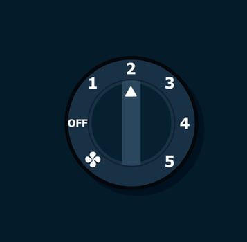 Car climate control with air condition button, vector design