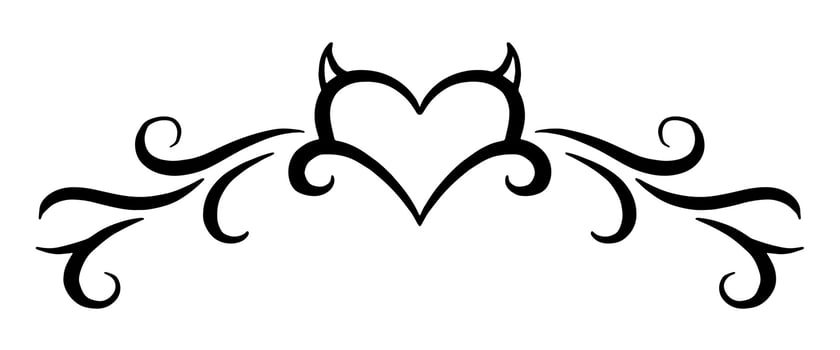 Celtic Heart pattern. Oriental tattoo for the lower back. Girl's transferable temporary tattoo vector