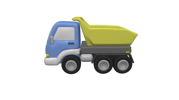 Sand Truck cartoon 3d png