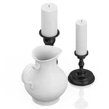 Isometric Candles 3d render png