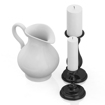 Isometric Candles 3d render png