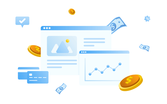 Financial management concept and investment, Flat design of payment and finance with money, cash, banknote, calculator and credit card. Illustration and banner template. png