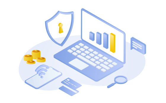 Financial management concept and investment, Flat design of payment and finance with money, cash, banknote, calculator and credit card. Illustration and banner template. png