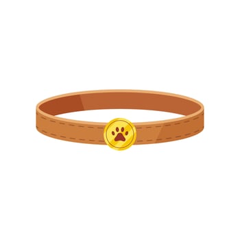 Pet collar vector isolated on white background