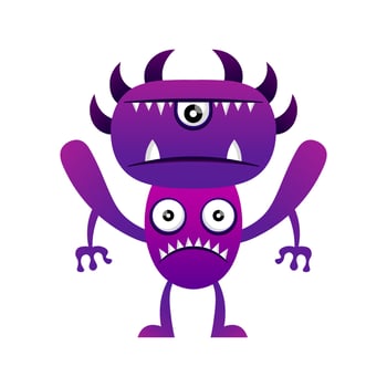 angry illustration monster design kawaii vector