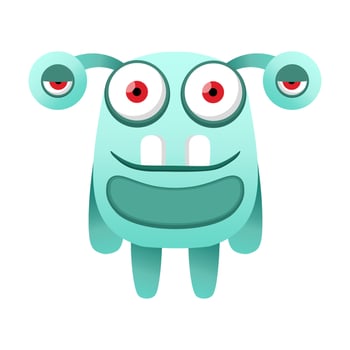 illustration unique monster design mascot vector