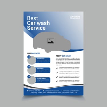 Car wash detailing flyer design template vector