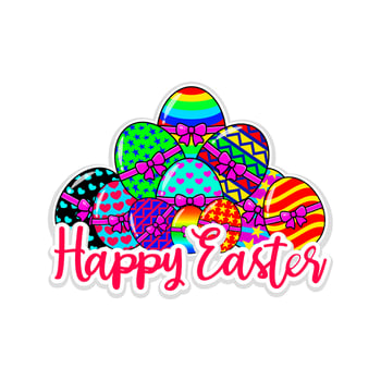 vector happy easter design with colorful eggs