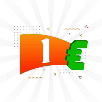 1 Euro Currency vector text symbol. 1 Euro European Union Money stock vector