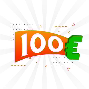 100 Euro Currency vector text symbol. 100 Euro European Union Money stock vector