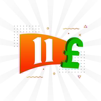 11 Pound Currency vector text symbol. 11 British Pound Money stock vector