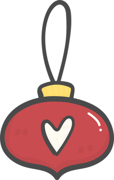 cute Christmas bauble ornament ball decoration cartoon doodle hand drawing png