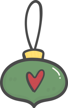 cute Christmas bauble ornament ball decoration cartoon doodle hand drawing png