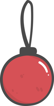 cute Christmas bauble ornament ball decoration cartoon doodle hand drawing png