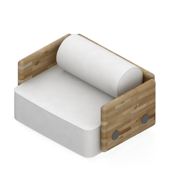Isometric Armchair Isolated 3D render png