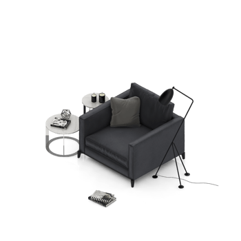 Isometric Armchair Isolated 3D render png