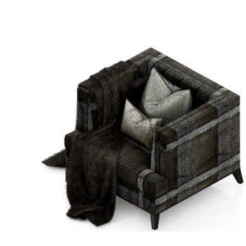 Isometric Chair 3D isolated rendering png