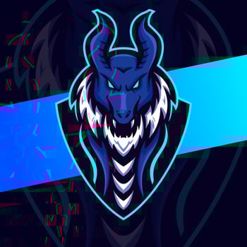 dragon head mascot esport logo character design for gaming logo team vector