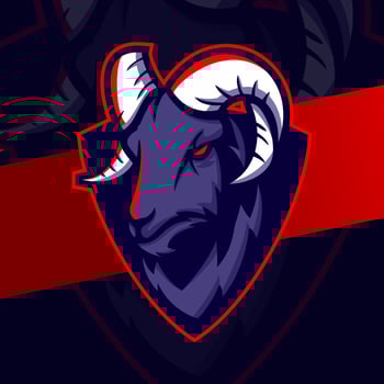 goat ram head mascot esport logo design character for sport game and farm logo vector