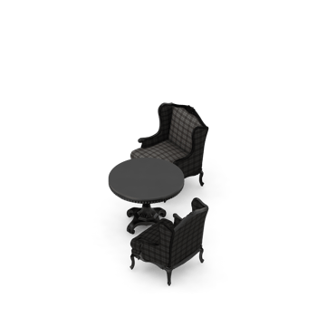 Isometric Chair 3D isolated rendering png