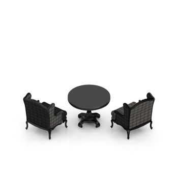 Isometric Chair 3D isolated rendering png