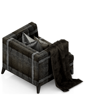 Isometric Chair 3D isolated rendering png