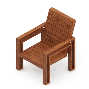 Isometric Chair 3D isolated rendering png