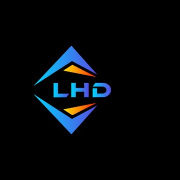 LHD abstract technology logo design on Black background. LHD creative initials letter logo concept. vector